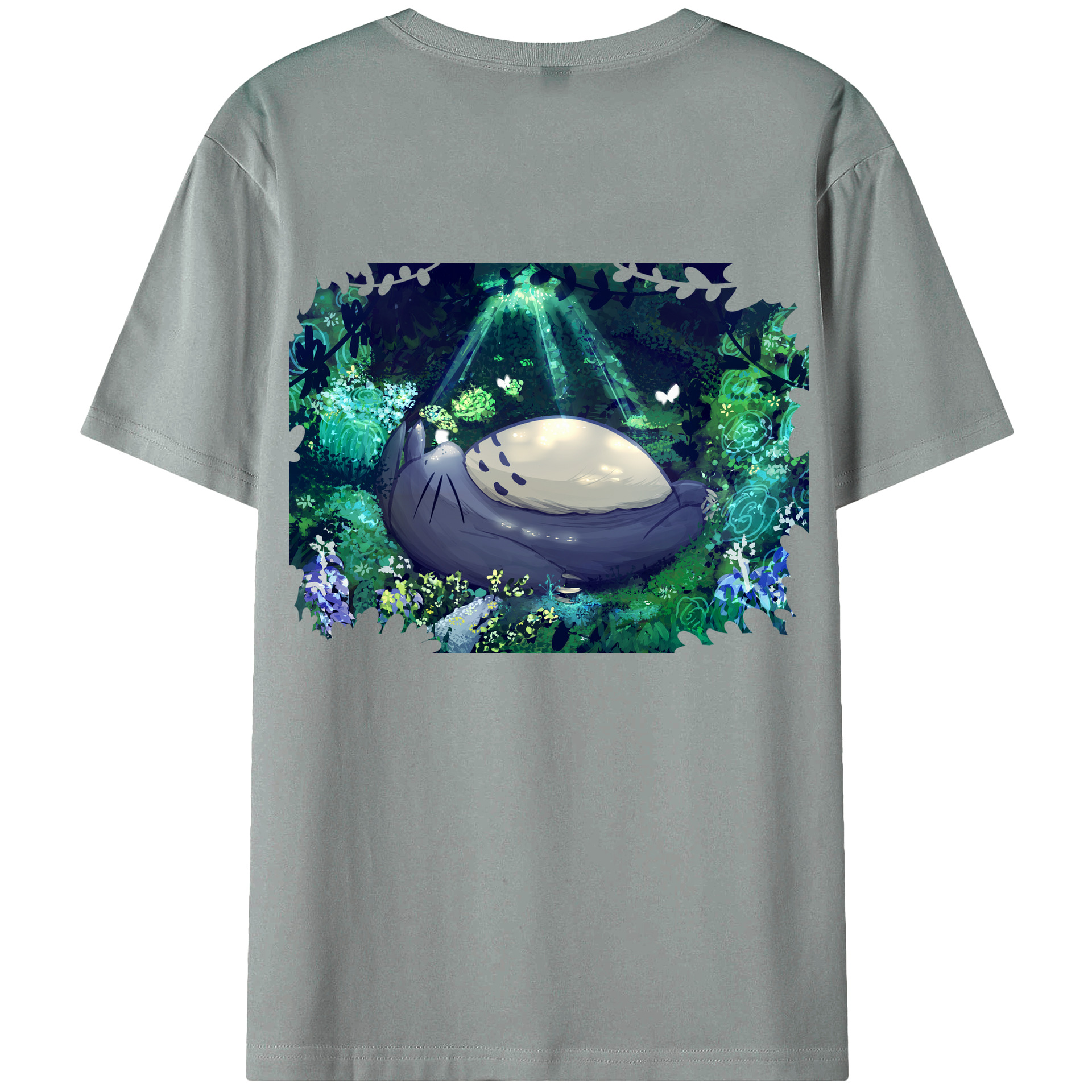 （画像用） となりのトトロ 草壁メイ 草壁サツキ My Neighbor Totoro Satsuki Kusakabe Mei Kusakabe 綿100％ メンズ半袖Tシャツ（バックプリント） 通気性
